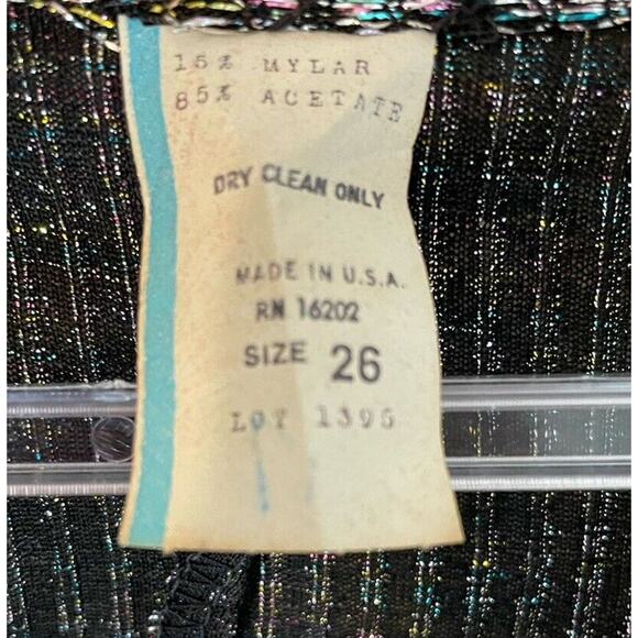 VINTAGE 70s Metallic Cocoon Cardigan Womens Size 26 Batwing Shimmer Gothic USA - Picture 6 of 8